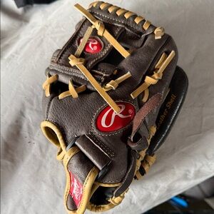 Rawlings Brown and Tan Kids Baseball Glove